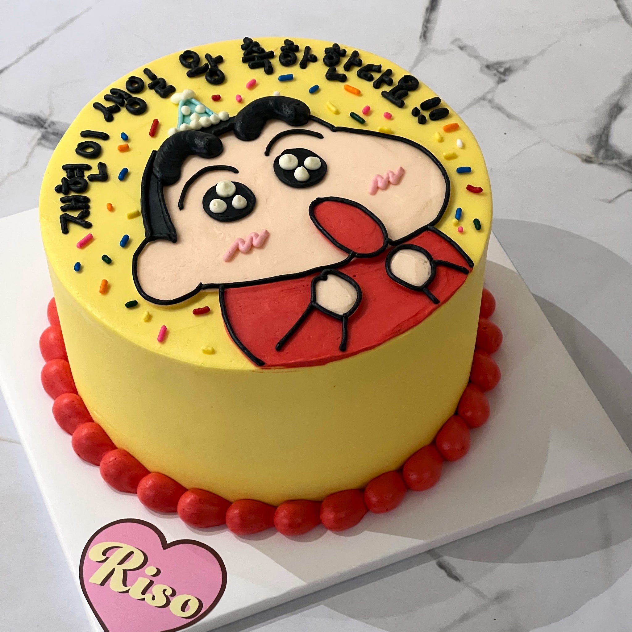 shinchan cake #whippedcream caje | Cake designs for kids, Candy birthday  cakes, Easy cake decorating
