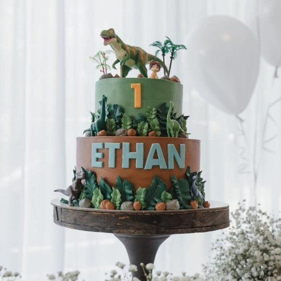 Jungle theme 2 tier Cake